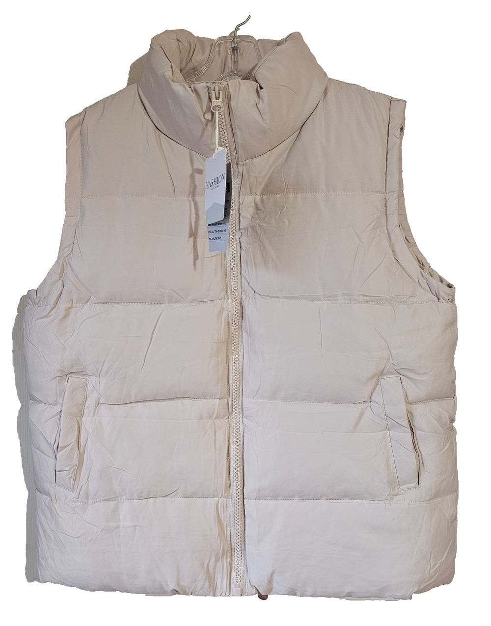 Women’s Beige Lightweight Quilted Puffer Vest – Size Small – NWT